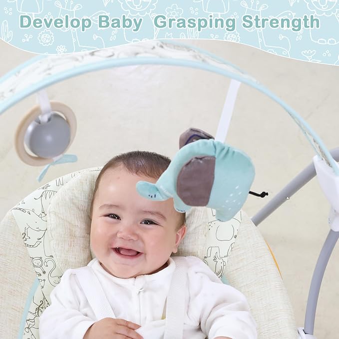 Baby Swing for Infant,Newborn Swing with Music,5 Speed Levels,Timing Setting,Soft Cushion,Foldable Infant Swing for Indoor Outdoor Use 0-9 Months