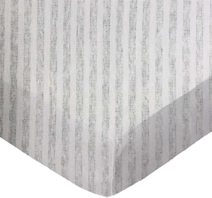 SheetWorld Baby Fitted Bassinet Sheet Fits Nuna Mixx 12 x 29 inches, 100% Cotton Jersey Hypoallergenic Sheet, Unisex Boy Girl, Gray Stripes, Made in USA