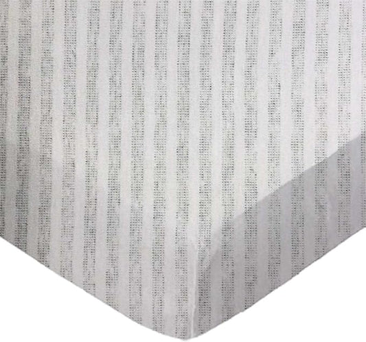 SheetWorld Baby Fitted Bassinet Sheet Fits Nuna Mixx 12 x 29 inches, 100% Cotton Jersey Hypoallergenic Sheet, Unisex Boy Girl, Gray Stripes, Made in USA