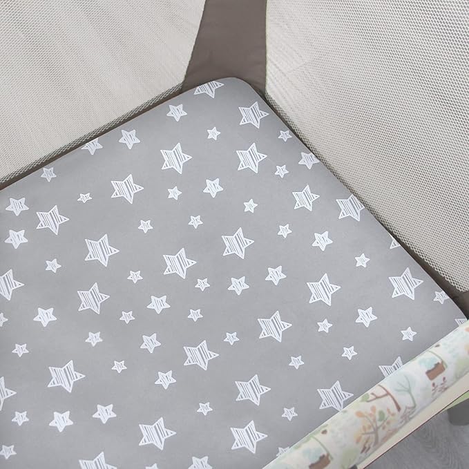 Pack and Play Sheets 2 Pack with Waterproof Cotton Pack and Play Mattress Pad