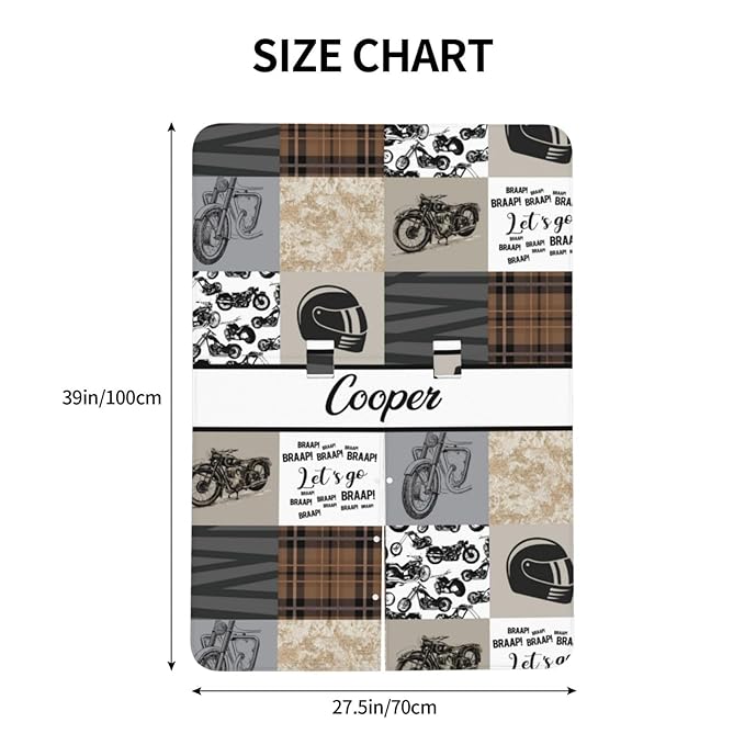 Personalized Baby Car Seat Canopy for Babies, Custom Name Car Seat Covers for Baby Boy, Opening Minky Nursing Breastfeeding Cover for Infant, Carseat Canopies for Newborn (Motorcycle)