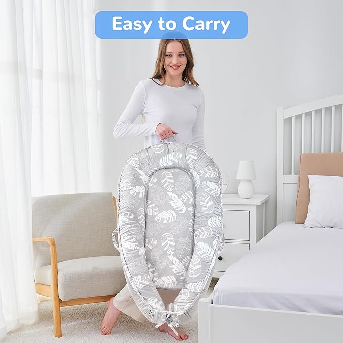 Viviland Baby Lounger Snuggle Me Lounger Fits 0-24 Months Newborn Infant Babies, White Feather