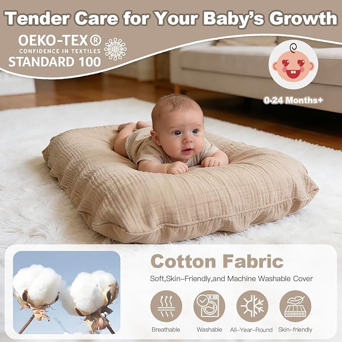 Baby Lounger - Snuggle Cozy Me Infant Lounger for Newborns | Breathable & Soft, Portable Awake-Time Pad, Essential Baby Gift (Lounger Cover Included)