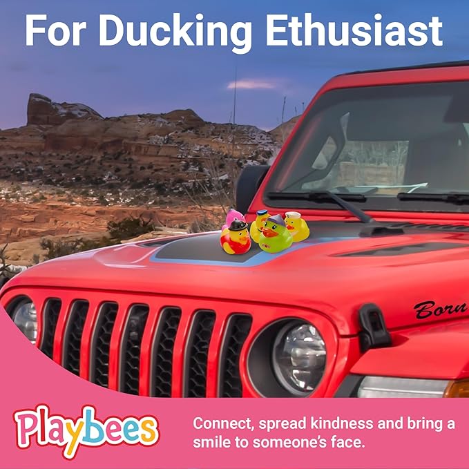 Rubber Duck Toy Duckies for Kids - 50 Pack - Sensory Play, Stress Relief, Stocking Stuffers, Bath Birthday Gifts Baby Showers Classroom Incentives, Summer Beach and Pool Activity - Style 3