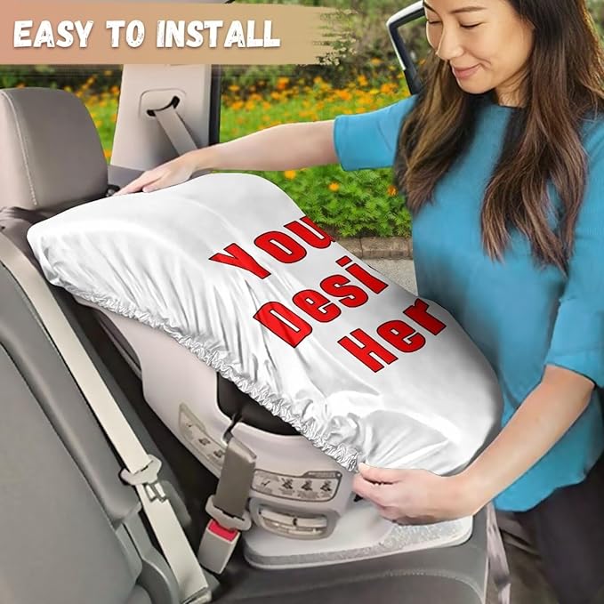XYZCANDO Customized Design Baby Car Seat Cover for Travel Add Your Design Baby Car Seat Shade Cover Personalized Car Seat Sun Cover for Baby Baby Travel Accessories Gift for Birthday