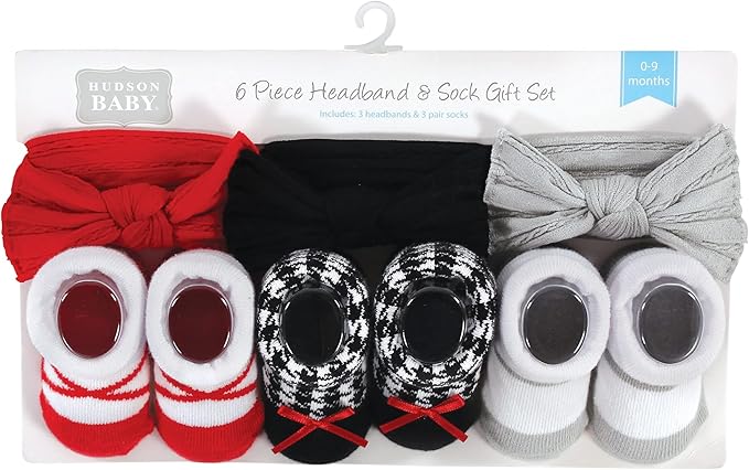 Hudson Baby Girl's Headband and Socks Giftset