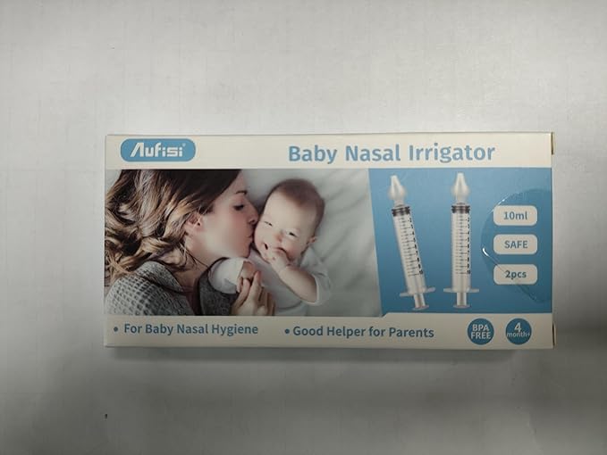 Nasal Irrigator for Baby 10ml Professional Baby Nasal Aspirator with Safe Silicone Nasal Suction Tips Portable Baby Nasal Syringe Infant Nose Cleaner 2 Pieces