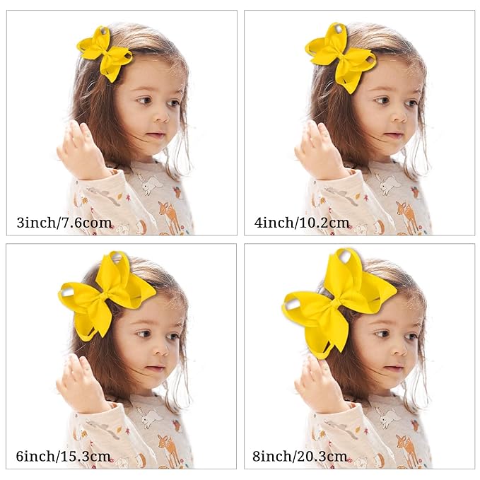 Oaoleer Hair Bows, 30 Colors 4 Inch Grosgrain Ribbon Bows Alligator Clips Hair Barrettes Hair Accessories for Girls Toddler Infants Kids Teens Children