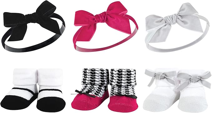 Hudson Baby Girl's Headband and Socks Giftset