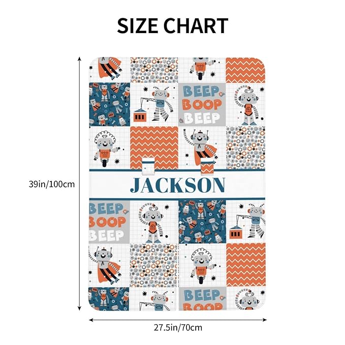 Personalized Baby Car Seat Canopy for Boys Girls, Custom Name Baby Car Seats Covers for Babies, Opening Minky Nursing Breastfeeding Stroller Cover Infant Carseat Canopies for Newborn (Robot)