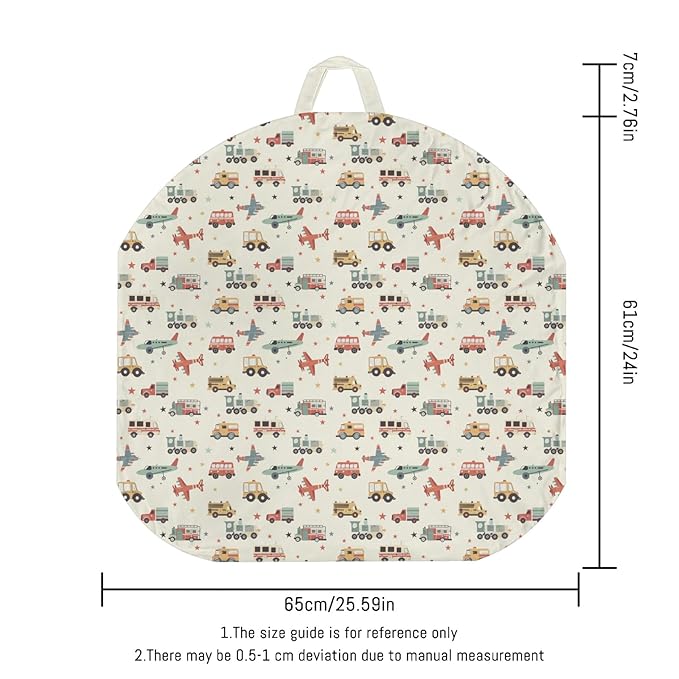 Cartoon Transportation Pattern Baby Lounger Cover, Unisex Plane Car Train Stars Removable Infant Newborn Snug Fit Floorseat Sleeping Lounger Slipcover for Boys Girls Lounger Pillow,Cover Only