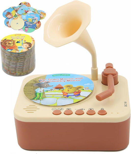 Kids Phonograph with 99 Cards, Toddler Record Player, Story & Music Player, Kids Music Player, Educational Phonograph for Boys and Girls Age 3+, Toddler Toys for Early Learning