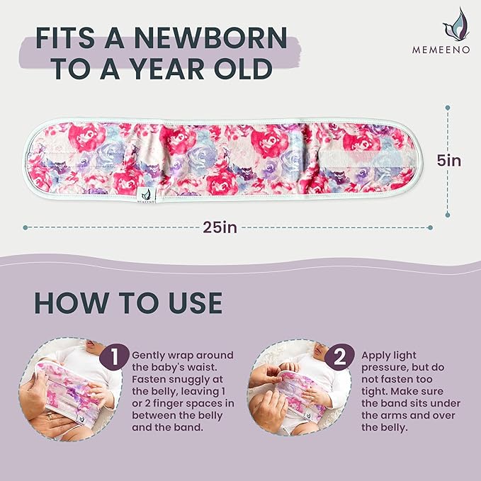 Colic & Gas Relief Baby Belly Band - Bouquet