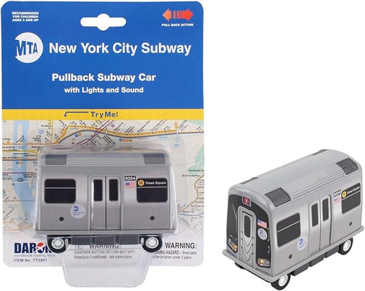 Daron MTA Subway Pullback Toy w/ Light & Sound TT3501 Grey