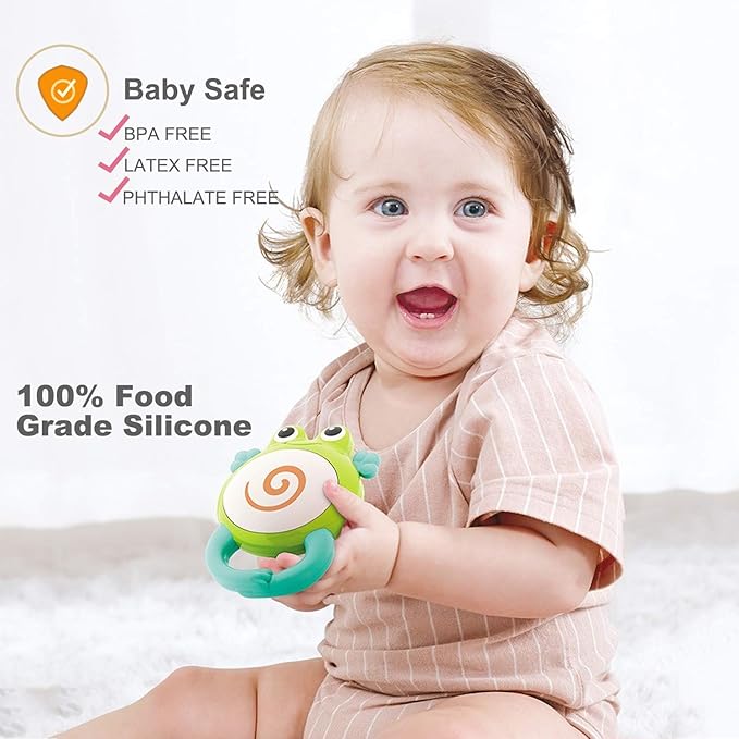 Yiosion Baby Rattle Toy Set, Infant Grab Shake Rattles, Easy Hold Sensory Teether, Babies Development Learning Music Toy, Newborn Shower Birthday Christmas Gift 1 2 3 4 5 6 7 9 10 12 Month Boy Girl