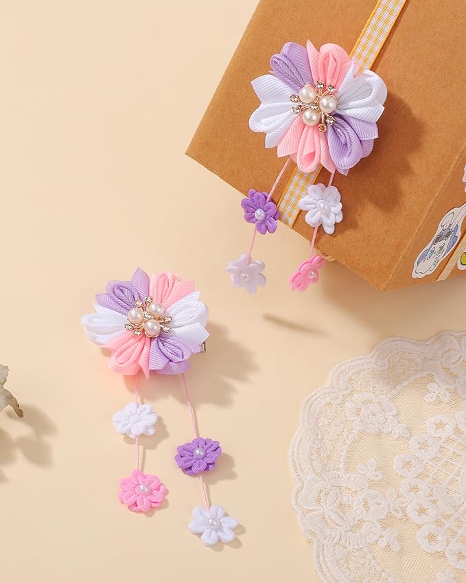 doboi 6PCS Baby Girl Hair Bows Clips Flower Hair Accessories Alligator Hair Clips for Girls Toddler Kids