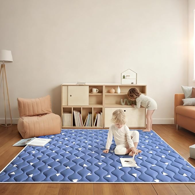 Premium Foam Baby Play Mat for Floor 79" X 71", Extra Large Soft Thicker Playmats for Babies, Toddlers, Infants, Foldable & Machine Washable Baby Crawling Mat for Playpen