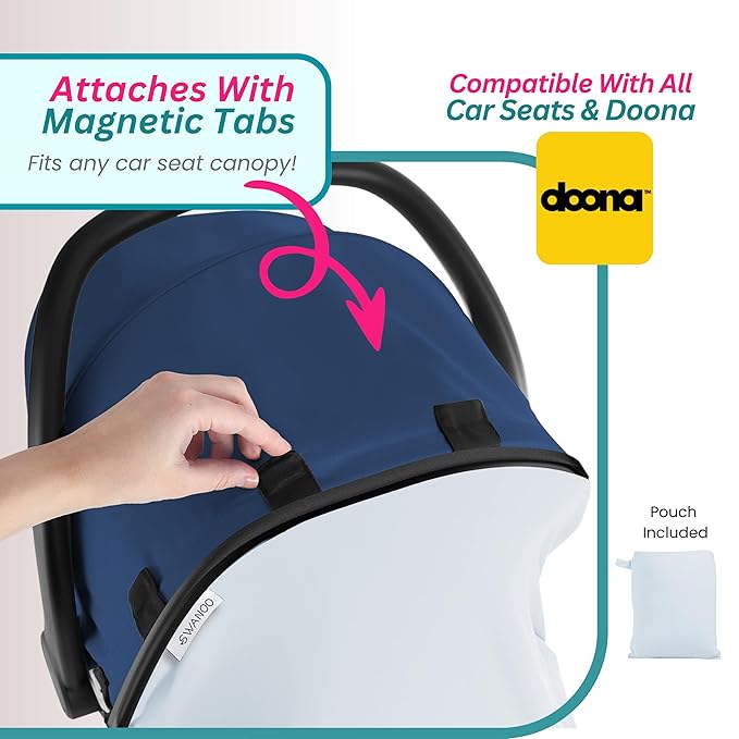 Car Seat Cover Baby - Infant Newborn Carseat Cover for Summer - Doona Car Seat Cover - Mosquito Net for Car Seat - Breathable Sunshade Extension Canopy Bug Protector