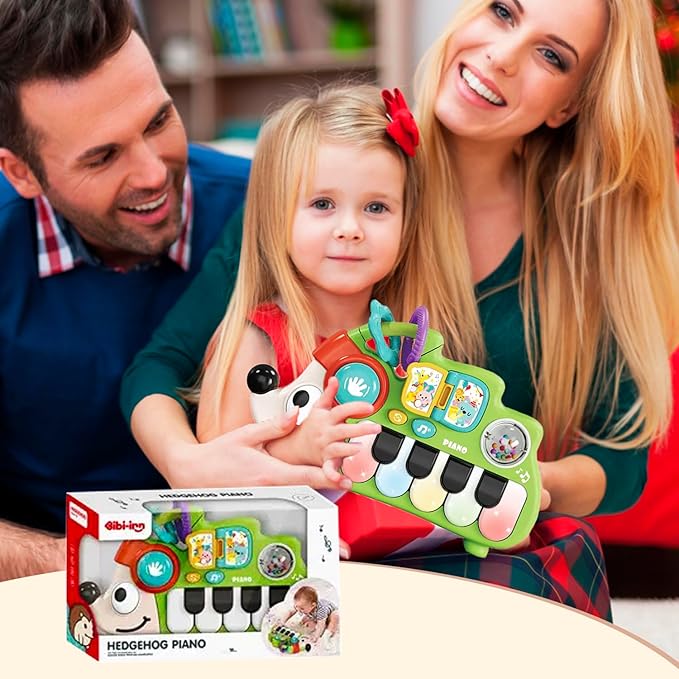 Baby Musical Toys for 1 Year Old Boy Girl, Light Up Music Developmental Learning Toy for Toddlers , Tummy Time Toy12 - 18 Months, Baby Birthday Gift (Hedgehog)
