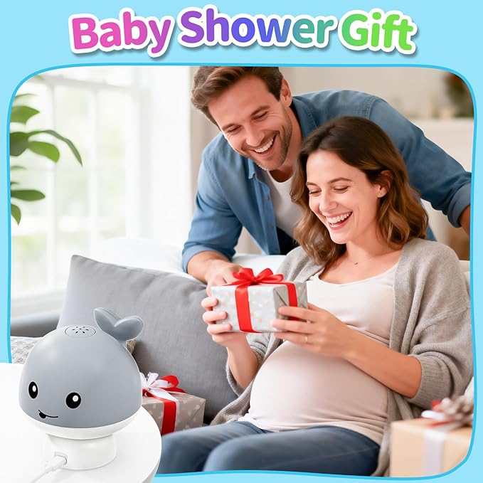 Gigilli Baby Bath Toys, Light Up Whale Sprinkler Bath Toys for Kids Ages 1-3, Pool Water Table Bathtub Fountain Toy for Toddler 6-12 Months, Easter Basket Stuffers Birthday 1 Year Old Boys Girls Gifts