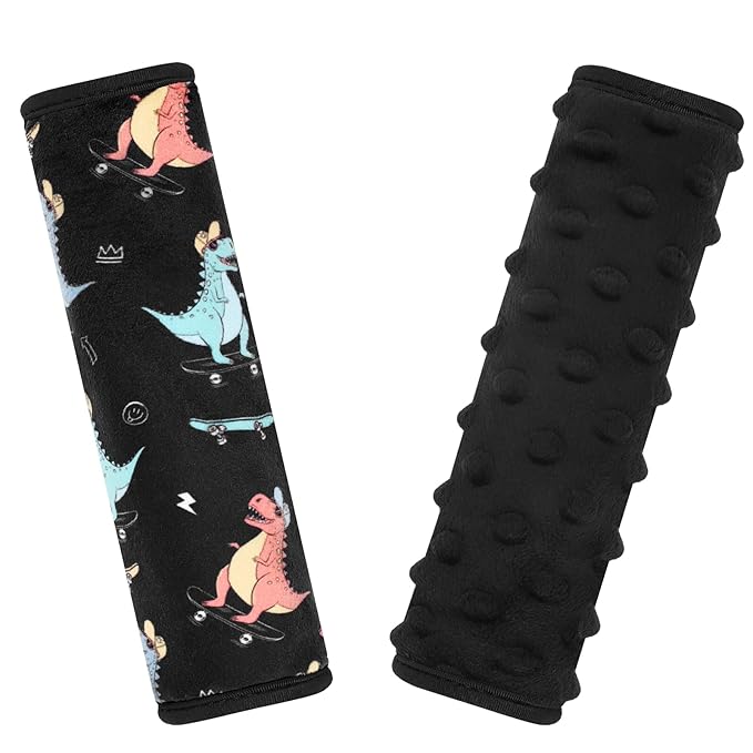 Seat Belt Covers for Kids, Double-Sided Use Shoulder Pads for Kids, Comfort Neck Strap Covers, Cute Car Seatbelt Cushion Covers for Boys Girls(2 Pack)