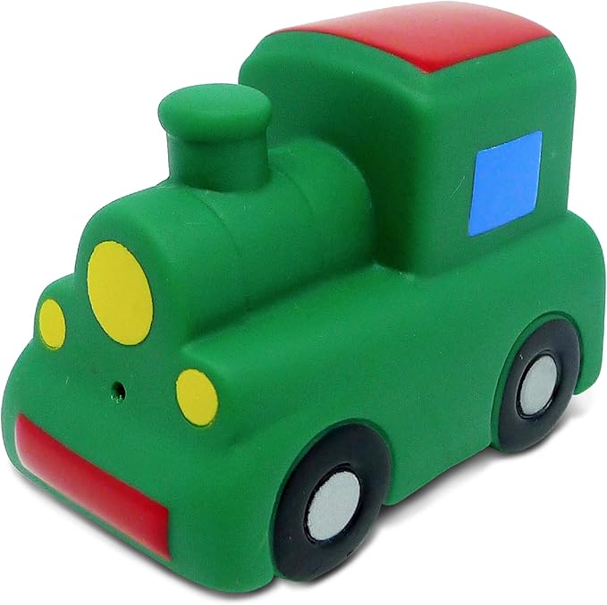 DolliBu Train Buddy Squirter Bath Toy - Floating Rubber Green Bath Time Toy Train for Toddlers, Fun Bath Toys for Bathtub, Pool, and Beach, Toddler Bath Squirt Toys for Girls and Boys