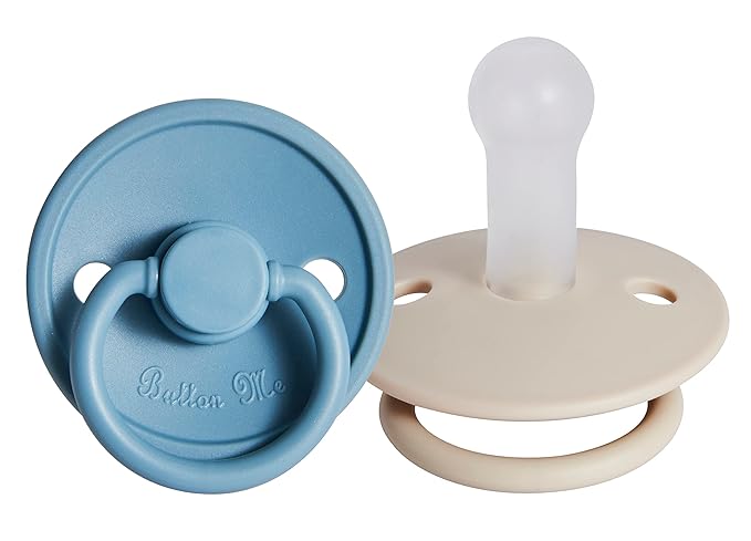 ButtonMe Premium Soft Silicone Pacifiers 6-18 Months BPA Free Baby Pacifier - 2-Pack of Comfortable & Stylish Baby Pacifiers 6-18 Months for Baby Boy & Girl - Hospital-Grade Silicone Baby Pacifiers