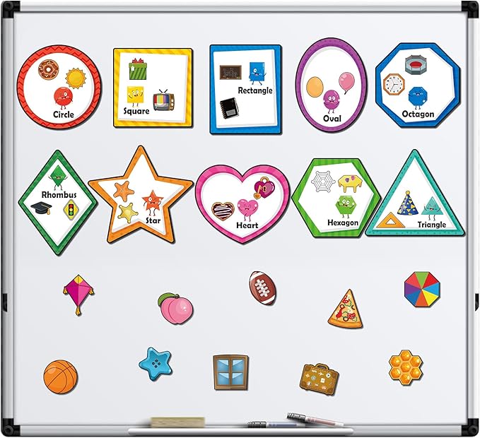 Blosssound 10 Set Magnetic Shape Sorting for Toddler Matching Games Magnet Sorting Mats 30 Everyday Objects Magnets Pieces Learning Toys for Child Learning Shape Game Preschool Classroom