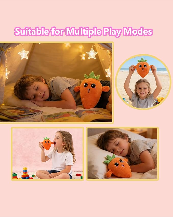Baby Musical Sensory Toy,nteractive Musical Plush Toy with Sounds，Sensory Activity Learning Educational Kid Toy,Fun Christmas and Birthday Gifts Suitable for Multiplayer interaction (Orange Radish)