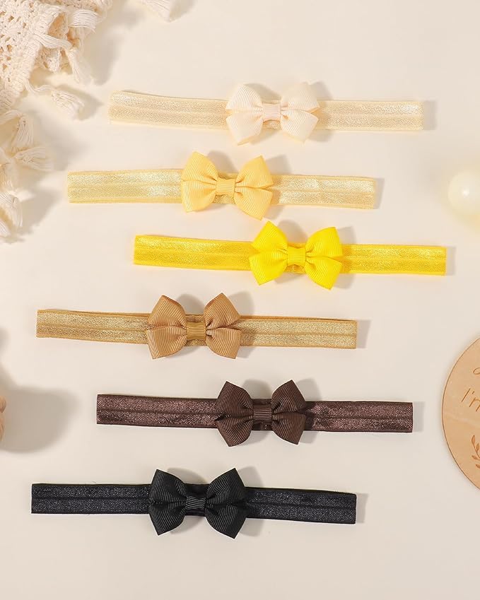 jollybows 40pcs Baby Girls Bows Headbands EXTREMELY MINI Elastic Hairband Ribbon Bow Hair Accessories for Kids Toddlers Infants Newborn