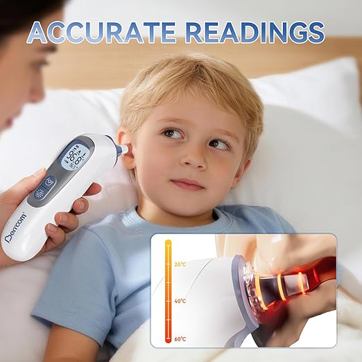 Berrcom 100-Pack Disposable Ear Thermometer Probe Covers, BPA-Free Lens Filters & Refill Caps Compatible with Digital Ear Thermometer Models