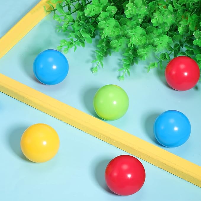 Civaner 6 Pieces Multi Colored Plastic Replacement Balls Small Bulldozer Popper Toy Balls 1.75 Inch Soft Crush Proof Air Filled Ocean Ball for Toddlers (Classic)