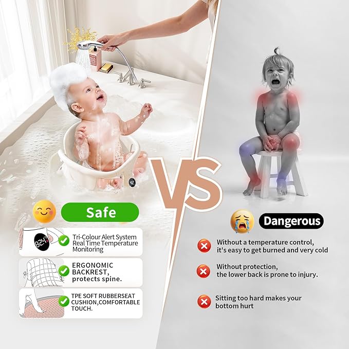 Baby Bath seat for Babies Sitting up Infant Bath tub Portable sit up Seats Bathing Chair Newborn Essentials Toddler Must Haves 0-12 Months Bathtub Sink Bather Sitting Shower Support Travel Ring