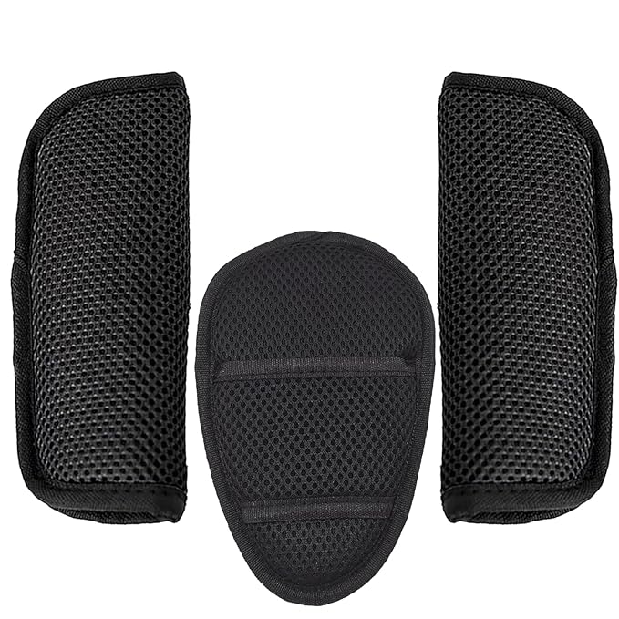 3 Pack Seat Straps Shoulder Pads, Stroller Strap Crotch Cushion,Soft Seat Straps Covers Suit for Kids,Pushchair, Stroller,High Chair(Black)
