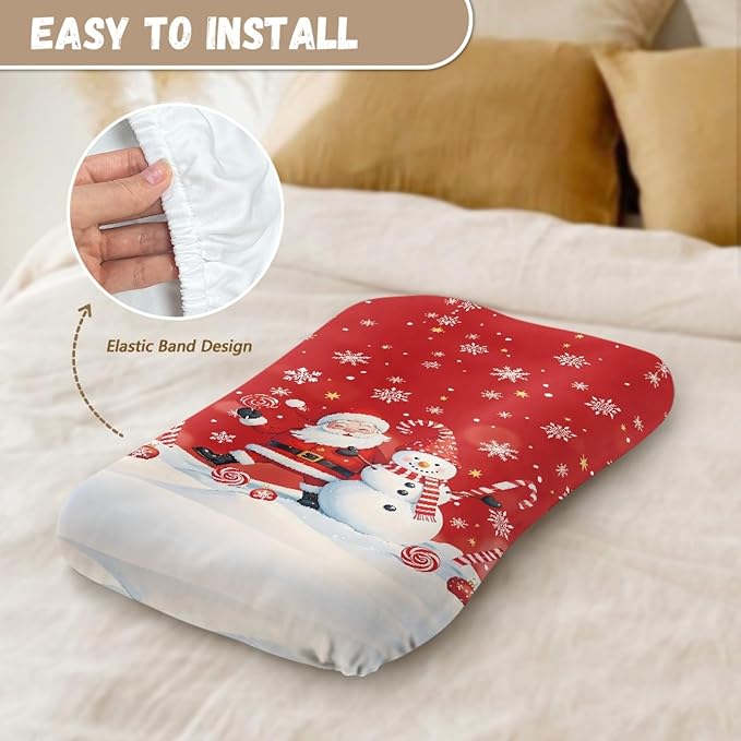 Santa Claus Snowman Baby Lounger Cover Only, Newborn Nest Cover, Soft Portable Baby Nest Replacement-Cover Christmas Breathable Infant Lounger Protector, Newborn Essential