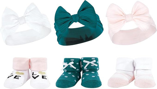 Hudson Baby Girl's Headband and Socks Giftset