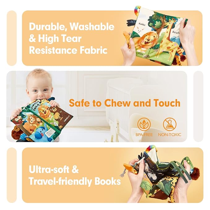 hahaland Baby Sensory Book & Tummy Time Book