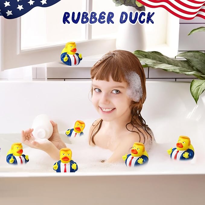 24 Pcs President Rubber Ducks, Funny Duckies, President Memorial and Patriotic Theme Baby Bath Toy, Ducking Game Gifts for Kids Adults, Car Dashboard Decorations, Easter Basket Stuffers for Kids