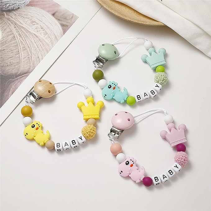 Custom Pacifier Clip with Customized Name Customized Stroller Clip Holder with Name Personalized Pacifier Holder