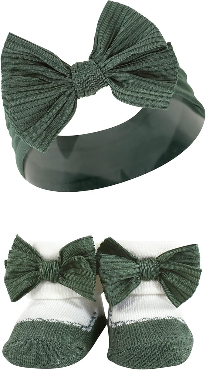 Hudson Baby Girl's Headband and Socks Giftset