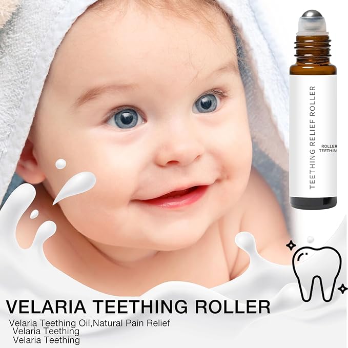 3PCS Velaria Teething Roller All Natural for Babies, Velaria Baby Teething Oil Roller, Natural Relief Roller,10ML/0.34FL.OZ