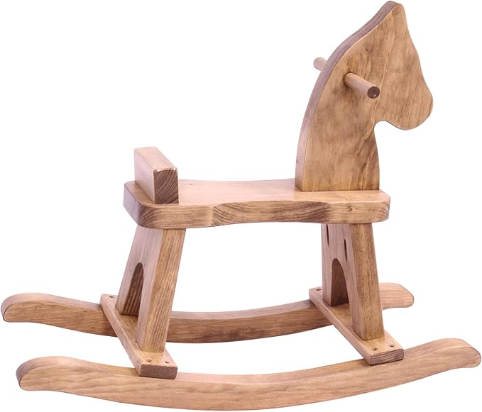 AmishToyBox.com Wooden Rocking Horse Toddler Ride-On Toy (Harvest Stain)