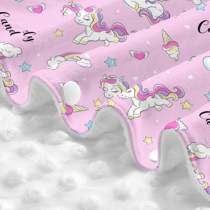 Personalized Baby Car Seat Canopy for Babies with Name, Custom Unicorn Pink Stroller Car Seat Covers for Girls, Nursing Carseat Cover for Breastfeeding, Car Seat Canopies for Infant Newborn