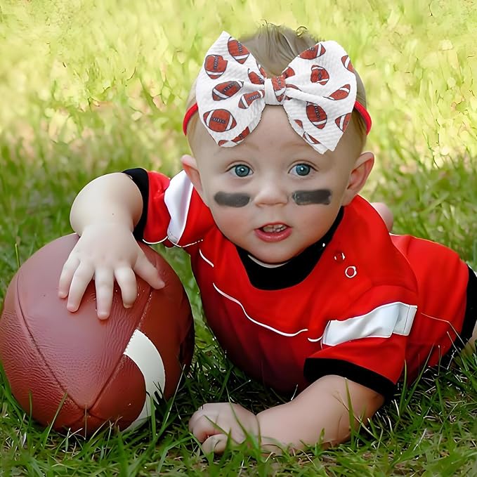 Baby Girl Football Outfit Headbands for Girls Hair Bows Super Bowl Hair Accessories for Sports Parties Football Baby Clothes