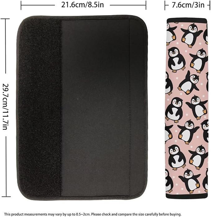 Car Seat Shoulder Strap Pads Seat Belt Pad Neck Protector Penguin Carseat Straps Covers Car Interior Accessories Penguin Car Seat Belt Shoulder Protector Seatbelt Strap Cover Seat Belt Pad