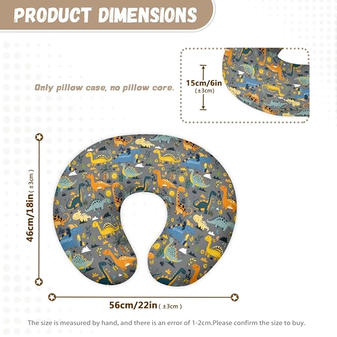 Dinosaur Carseat Canopy for Babies Playful Breast Feeding Covers for Women Baby Lounger Pillow U-Shaped Breastfeeding Pillowcase Breastfeeding Essentials