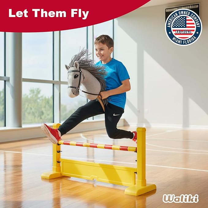 WALIKI Pro Stick Horse for Teens, Kids & Adults | 30” Plush Hobby Horse with Wooden Handle | Cowboy Pretend Play Pony | Ideal for Hobby Horse Racing & Events