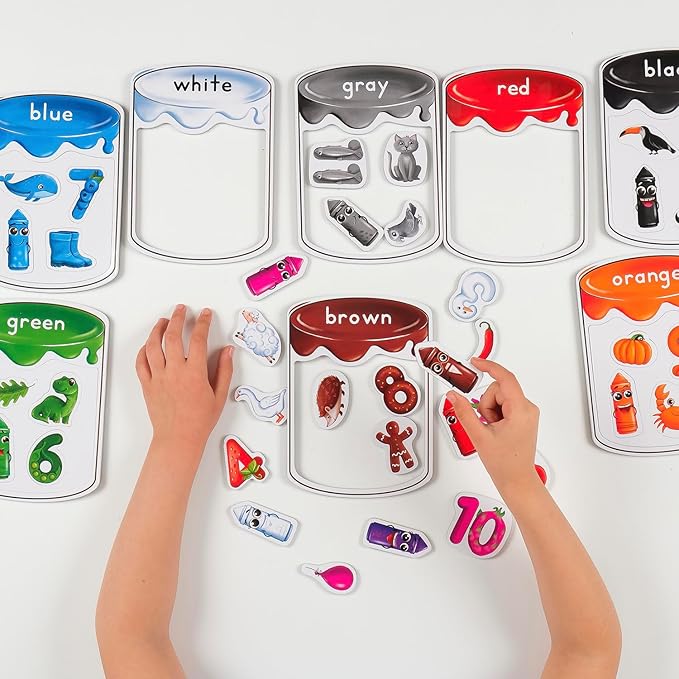 66 PCS Magnetic Color Sorting Set, Magnetic Numbers & Colors Sorting Toys for Toddlers, Numbers Color Sorting Magnets for Fridge and Whiteboard, Recognition Sorting Set - Simply Magic