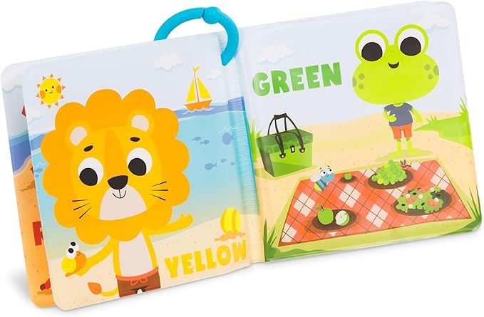 B. toys – Animal Bath Toys – Waterproof Bath Book – Light – up Whale & Color Changing Frog Squirt – Bath time Playset – 6+ Months – Glow & Splash, Tub Time Book