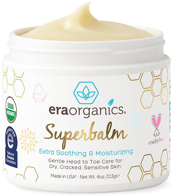 Era Organics Healing Ointment for Babies - USDA Certified Organic Natural Moisturizer Gentle on Sensitive Skin Prone To Baby Eczema, Cradle Cap (Infant Seborrheic Dermatitis), Rashes, Hives - 4oz